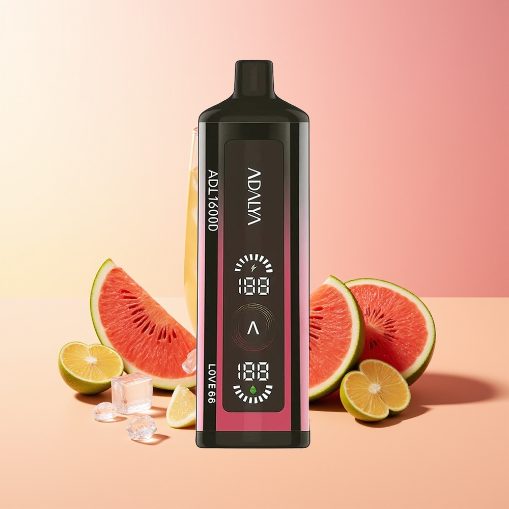 Adalya ADL 16000 PRO Pufti Vape Ljubezen 66 USB-C Digitalni zaslon
