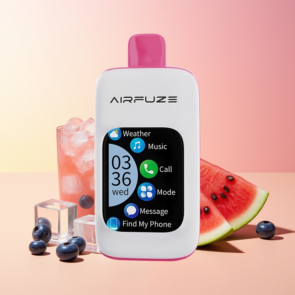 AirFuze Smart 30000 Puff Dispozabilna Vapa Borovnica Lubenica Tip-C Zaslon