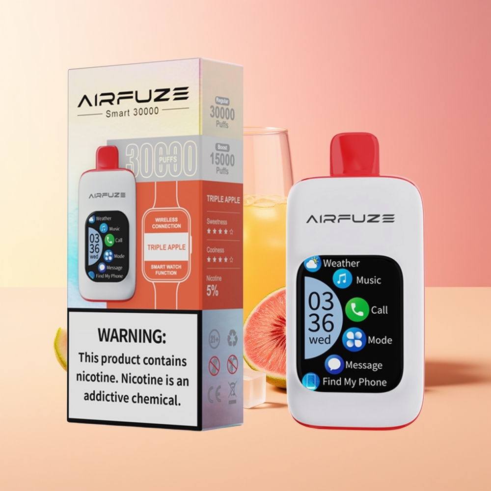 AirFuze Smart 30000 Pufov Disposible Vape Trojno Jabolko 900mAh Type-C
