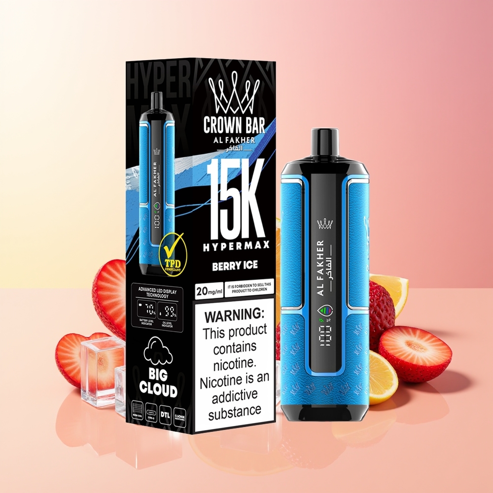 Al Fakher Crown Bar 15K Jagodni Led Kompakten Prenosni