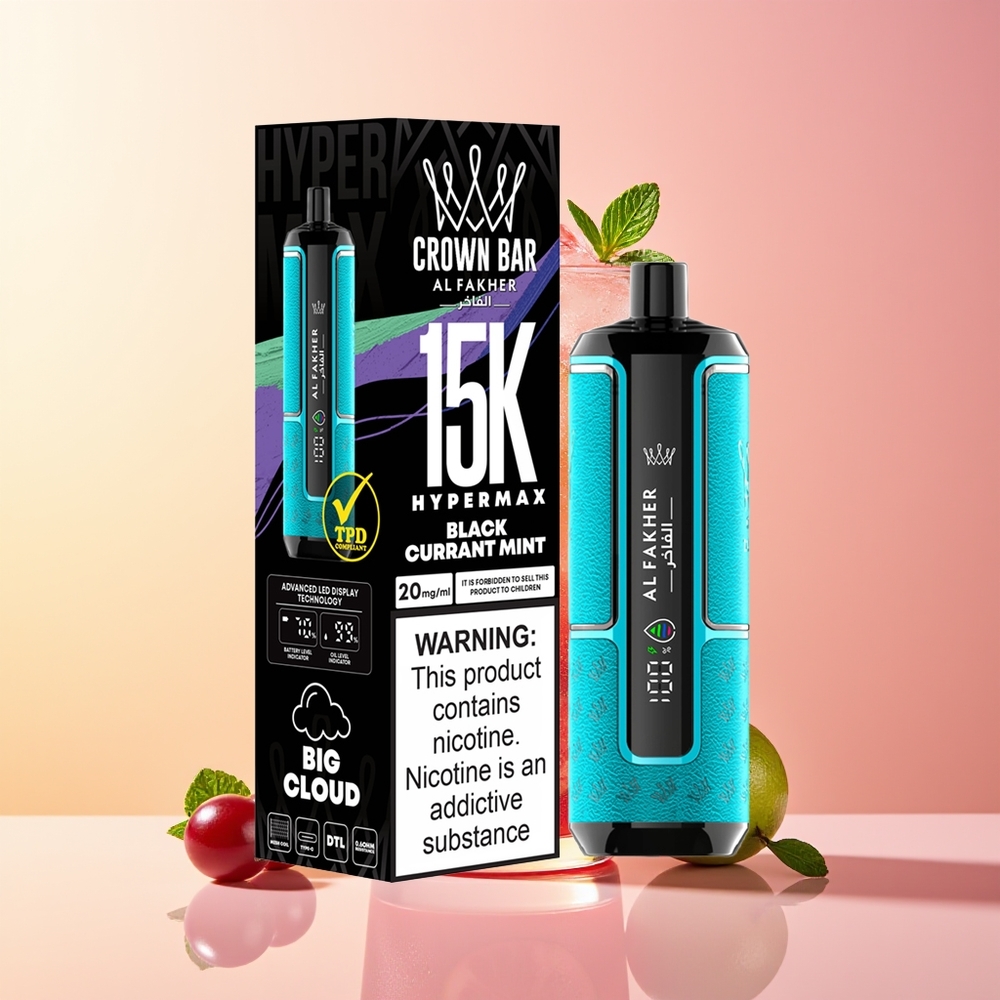Al Fakher Crown Bar 15K Črni Ribez Meta Vape Kit