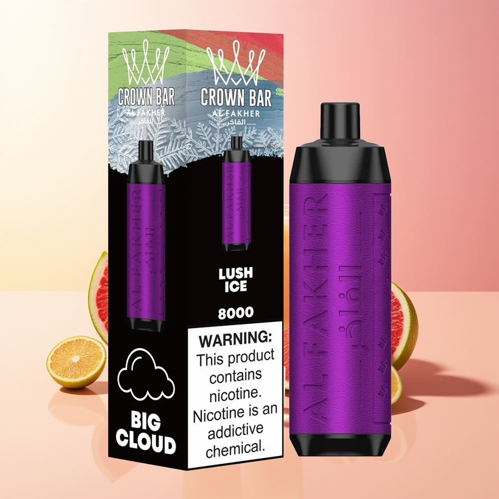 Al Fakher Crown Bar 8000 Kristalni Enkratni Vape Ledeno Sočno 18ml 600mAh