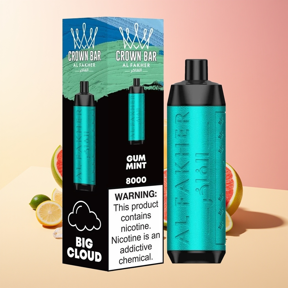 Al Fakher Crown Bar 8000 Kristalni Vape Gumi Meta 18ml 8000 Potegov