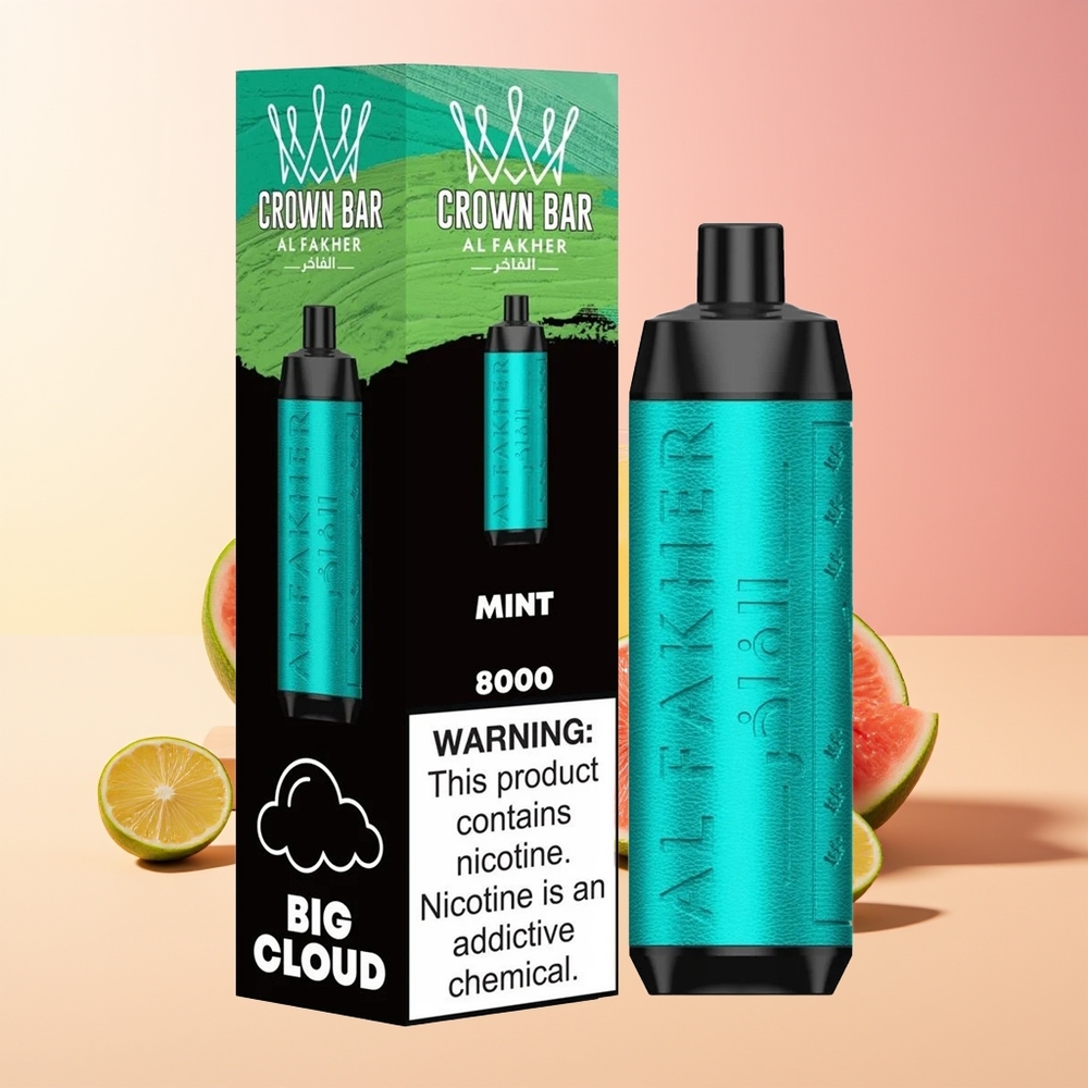 Al Fakher Crown Bar 8000 Meta Kristalna Enkratna Vapetka Menta 18ml 600mAh