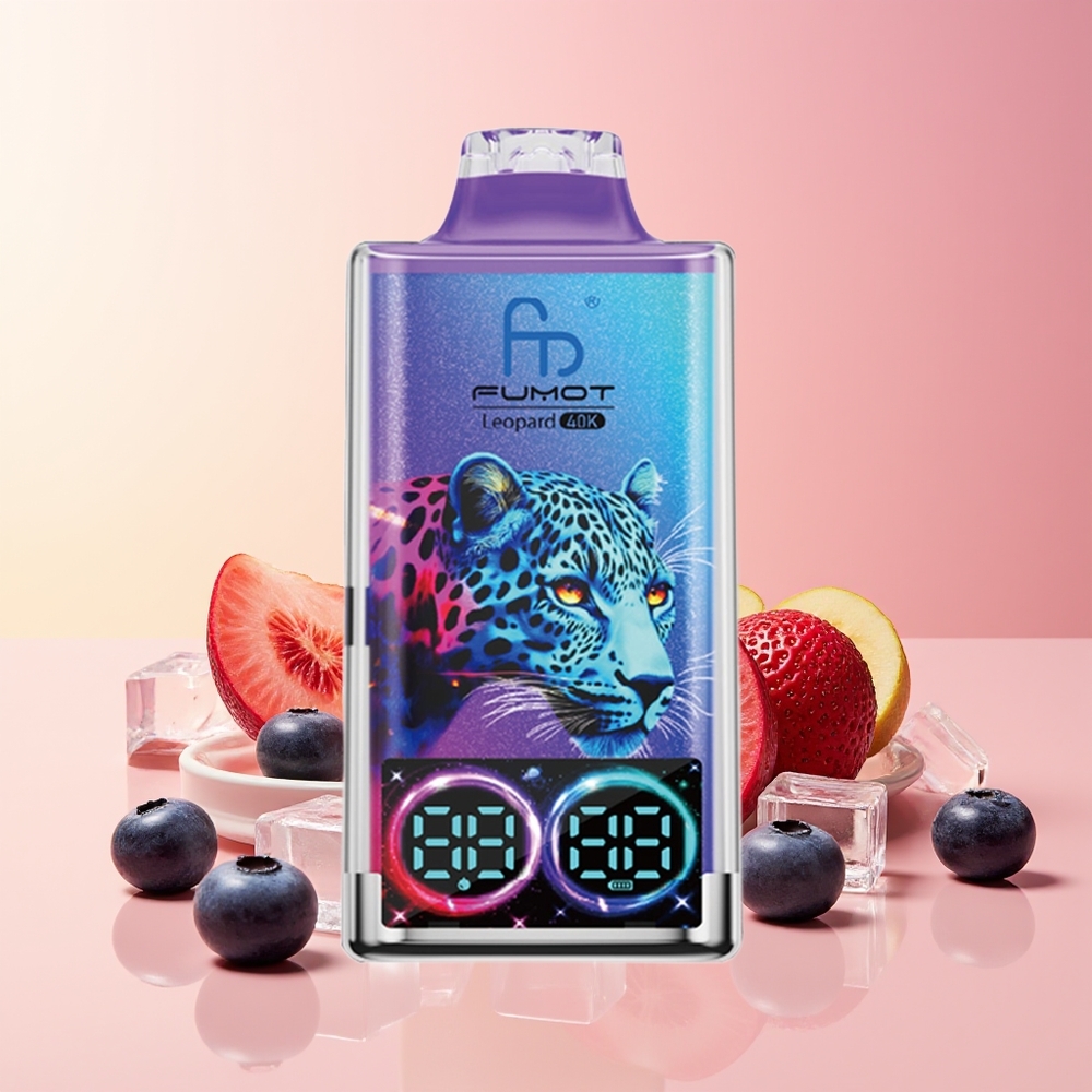 Fumot Leopard 40K Puffs 5% Nicotine Dual Mesh Dispozabilna Vapa Borovnica Na Ledu