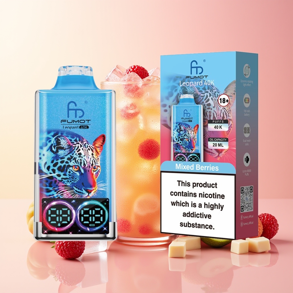 Fumot Leopard 40K Puffs Mehanske Jagode Dual Mesh Digital Tube