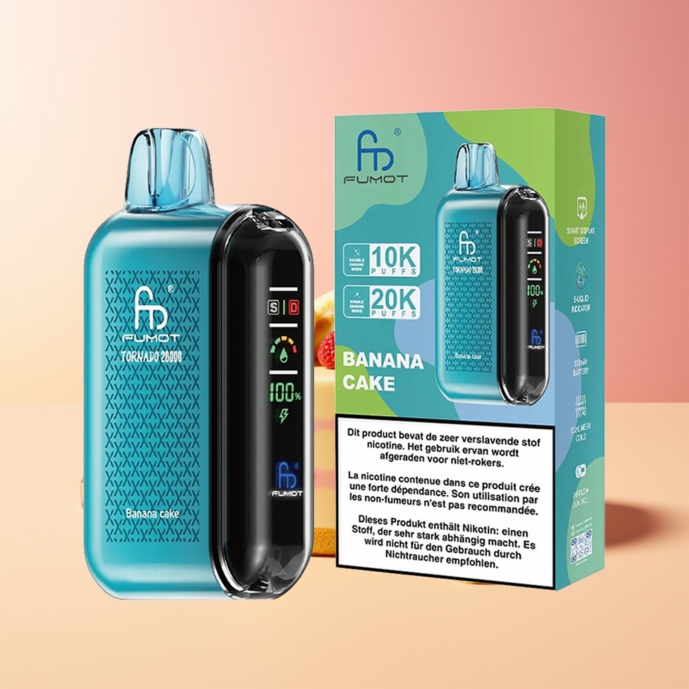 Fumot Tornado 20000 Pih Bananina Torta Dual Mesh Coil Smart Display
