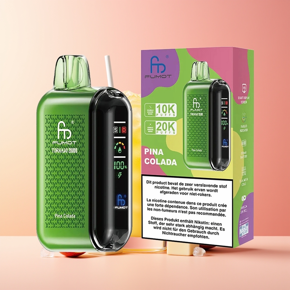 Fumot Tornado 20000 Pih Dual Mesh Smart Display Pina Colada