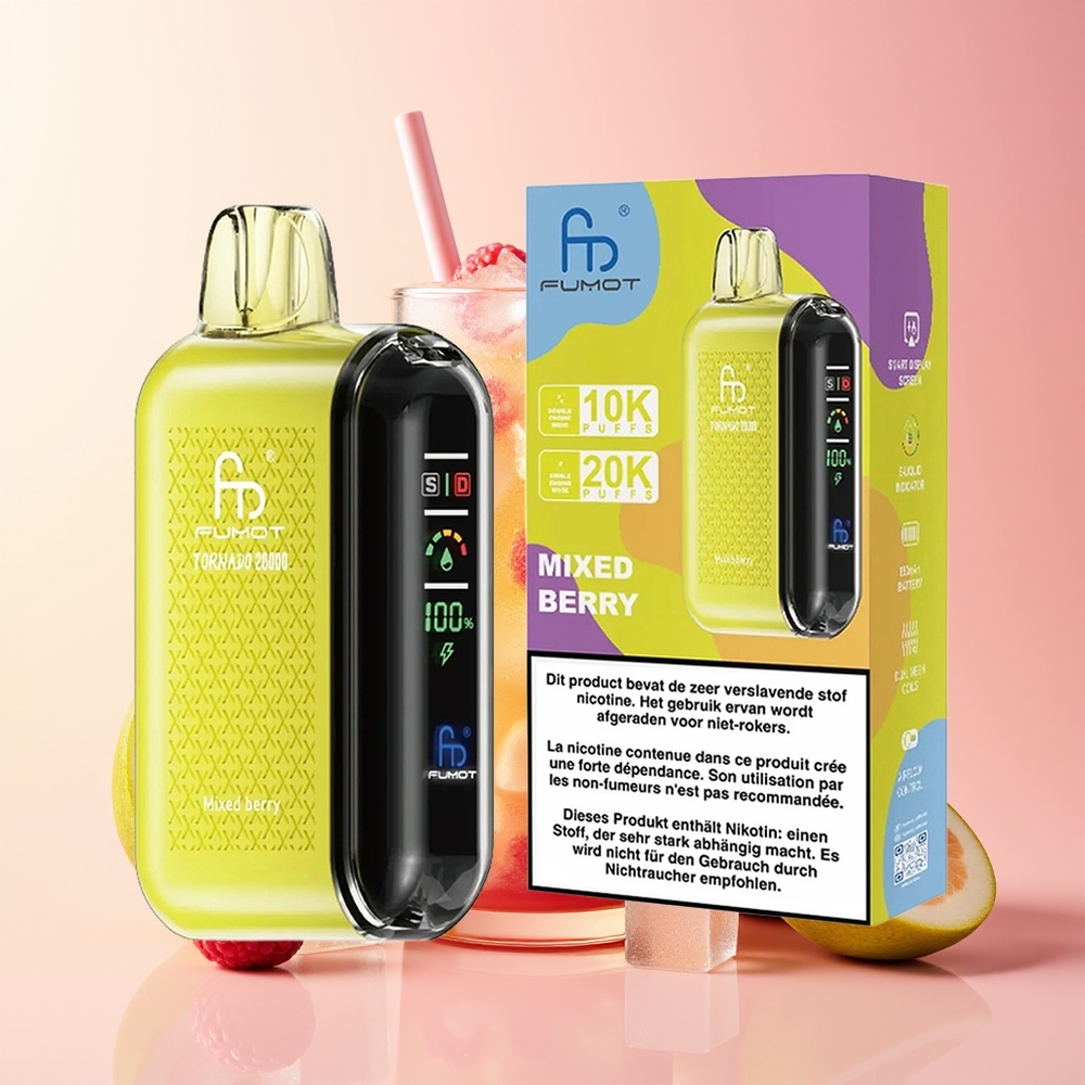 Fumot Tornado 20000 Pihov Dual Mesh Mešane Jagode Smart Display