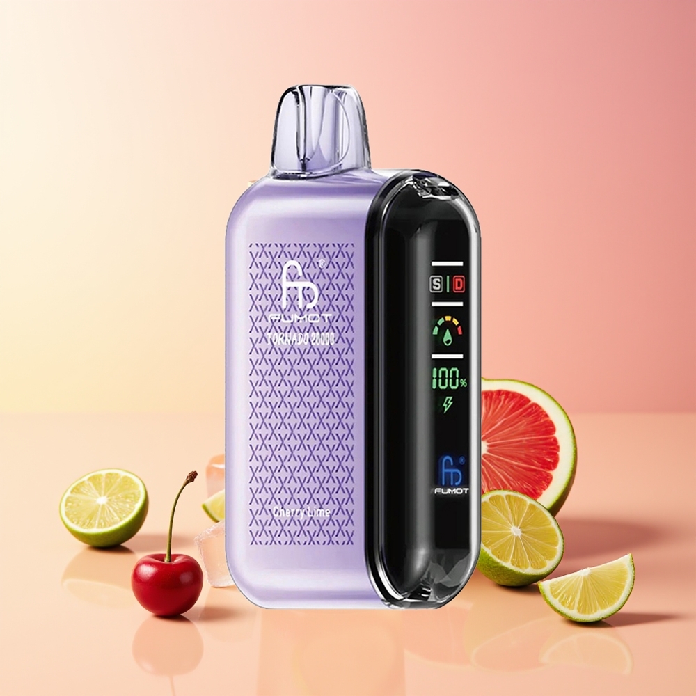 Fumot Tornado 20000 Puff Cherry Lime Dual Mesh Smart Display