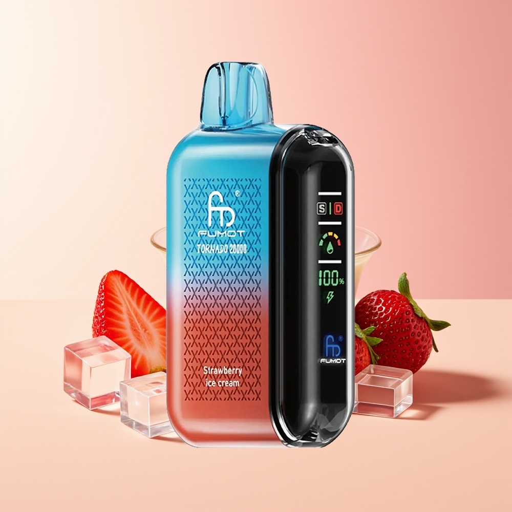 Fumot Tornado 20000 Puff Dvojni Mešani Jagodna Sladoled 20ml 850mAh