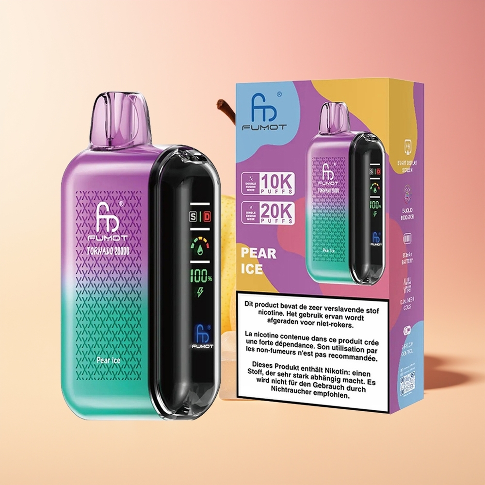 Fumot Tornado 20000 Puff Hruška Led 20ml Dual Mesh Coil