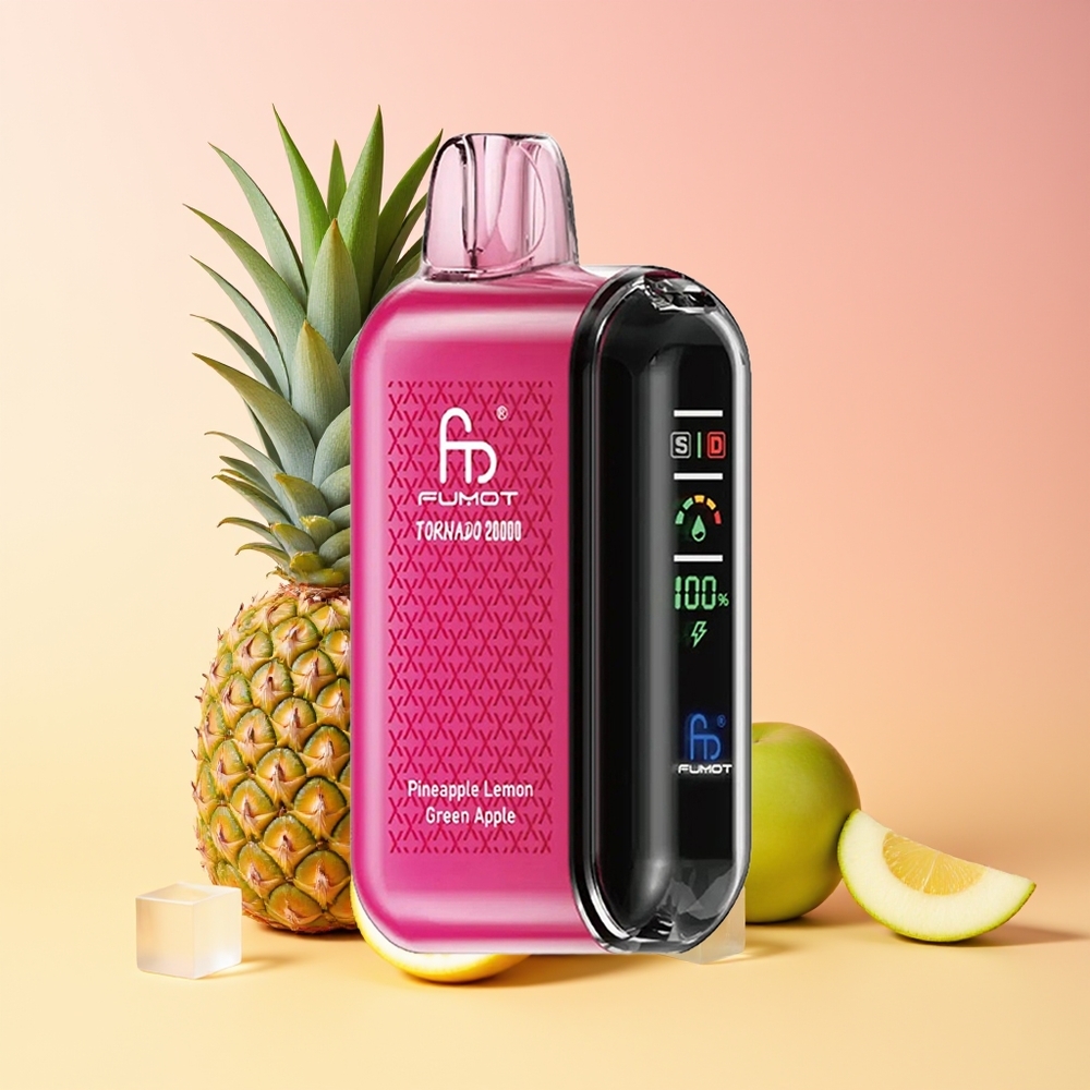 Fumot Tornado 20000 Puffov Ananas Limona Zeleno Jabolko Dual Mesh Coil Smart Display