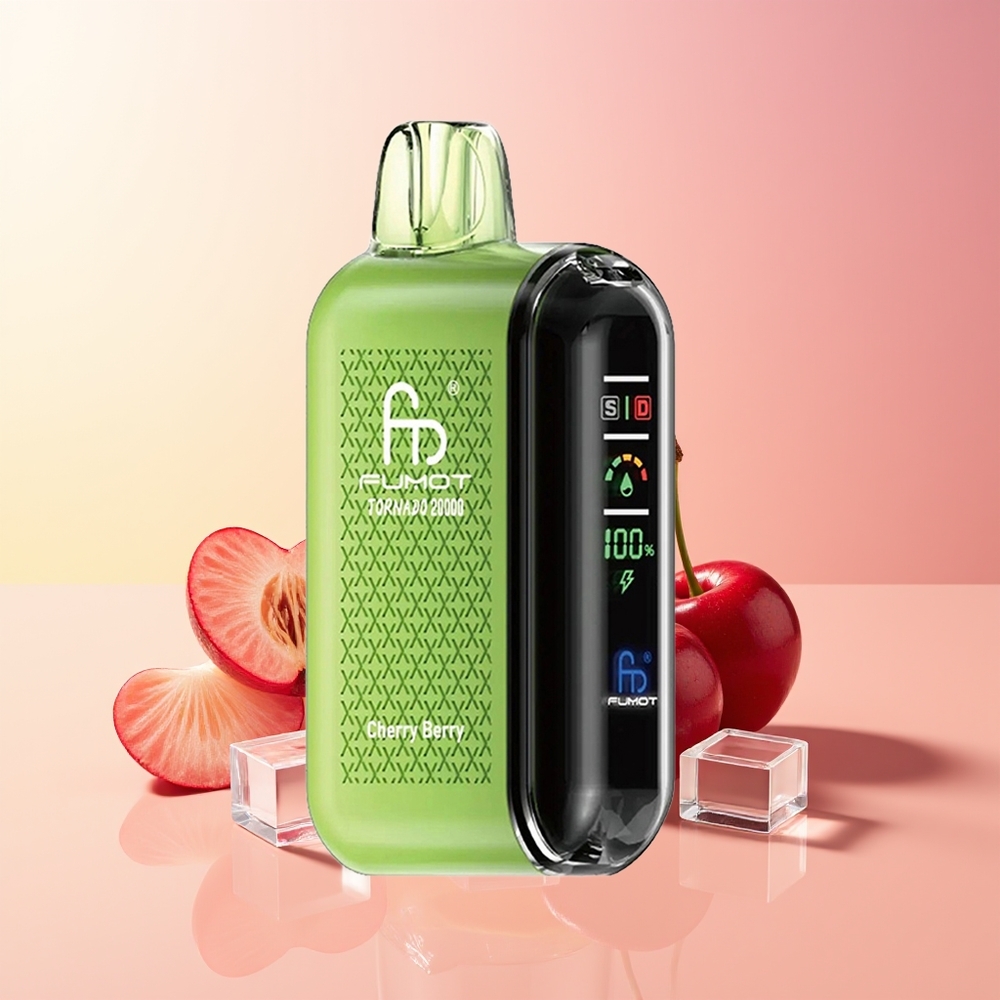 Fumot Tornado 20000 Puffov Dual Mesh Cherry Berry Smart Display