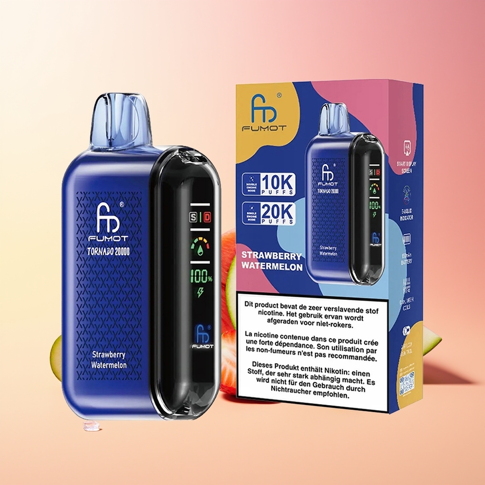 Fumot Tornado 20000 Puffov Jagoda Lubenica Dual Mesh Smart Display