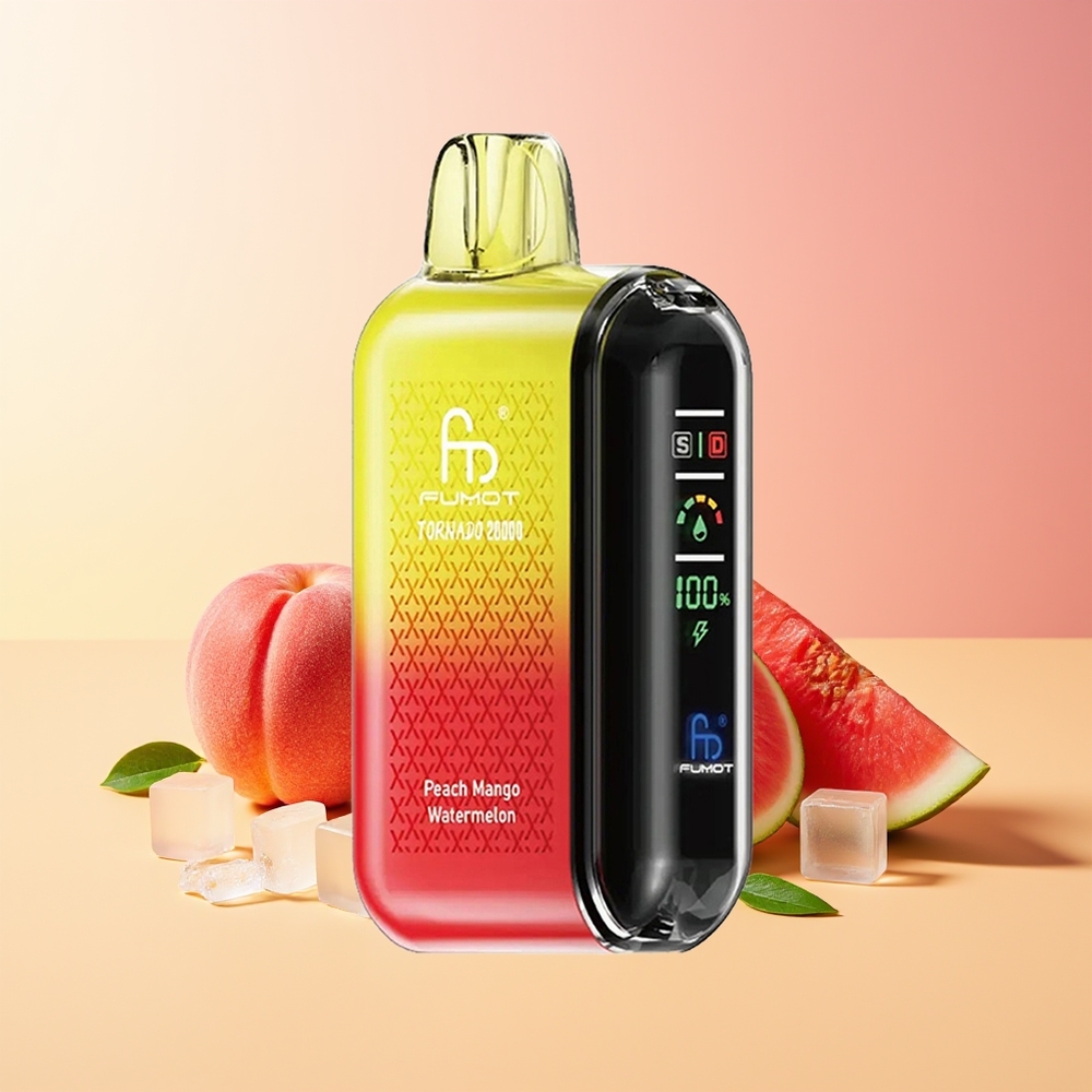 Fumot Tornado 20000 Pufov Dual Mesh Coil Peach Mango Lubenica Smart Display