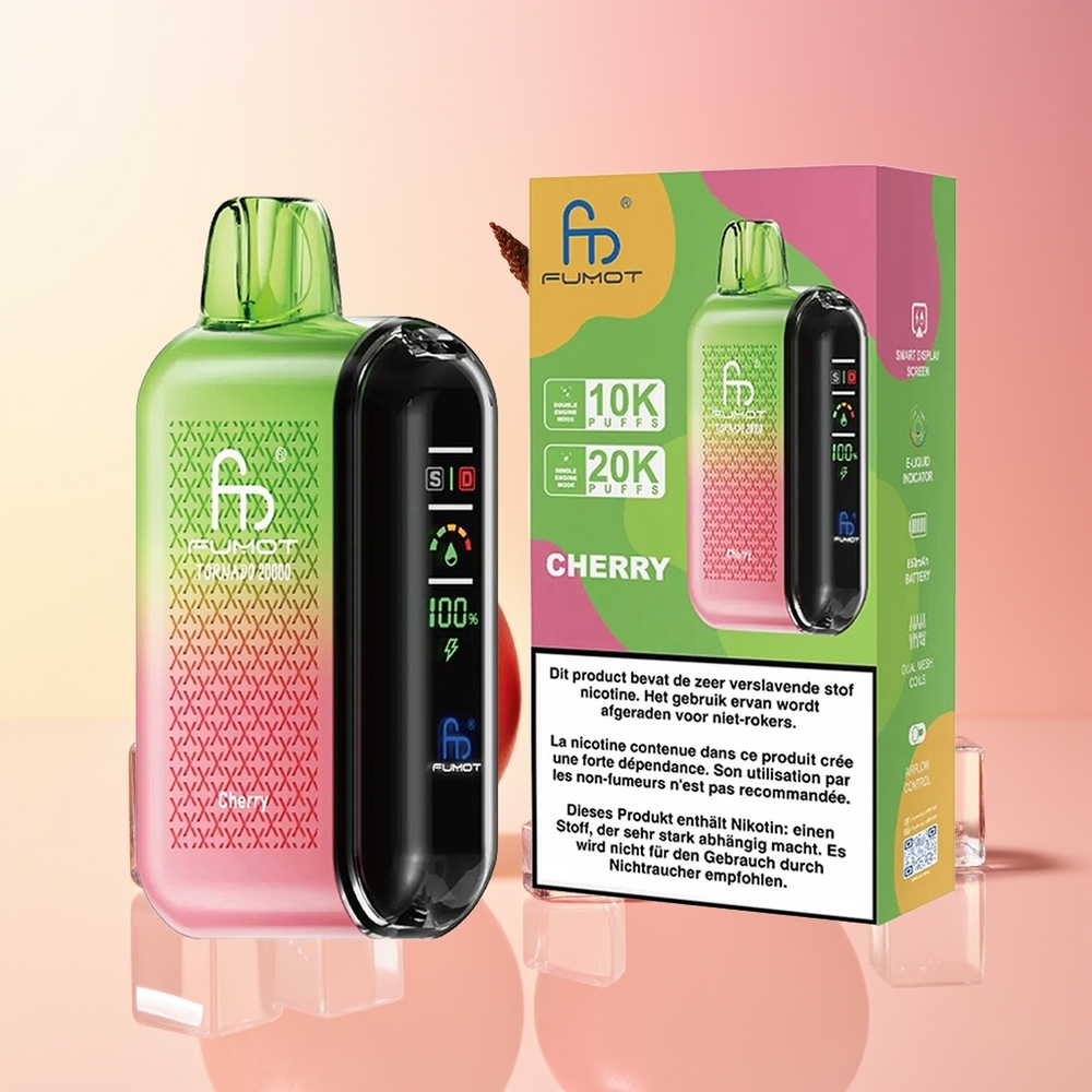 Fumot Tornado 20000 Pufov Češnja Dual Mesh Smart Display