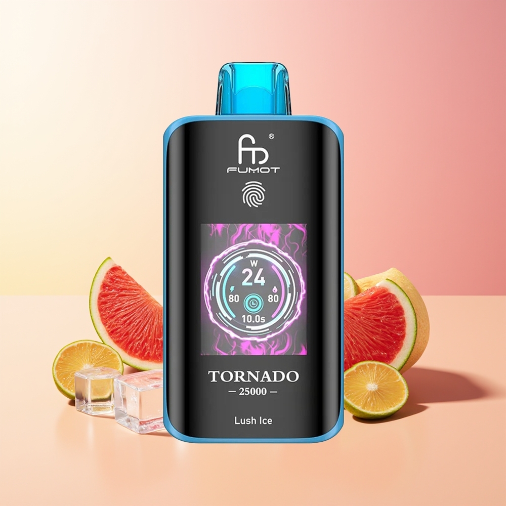 Fumot Tornado 25000 Pofov HD Ekran 700mAh Polnjenje Ledenj Led Lush Ice