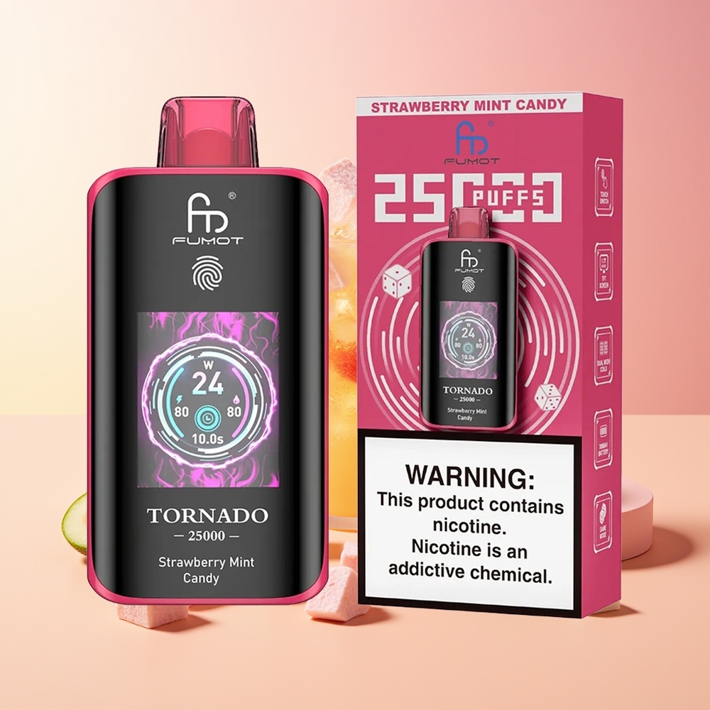 Fumot Tornado 25000 Puff Jagoda Meta Bonbon 20ml 700mAh