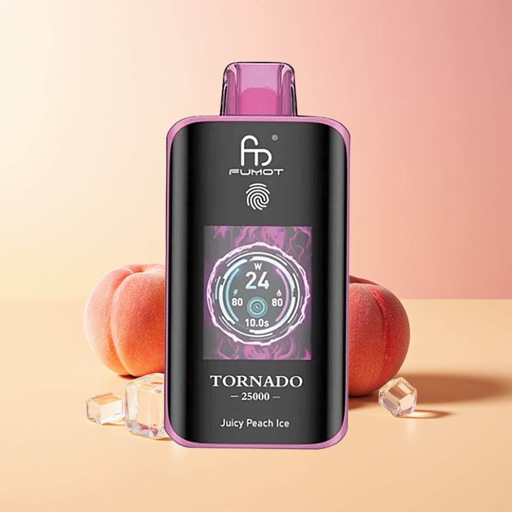 Fumot Tornado 25000 Puffs Sočna Breskva Led Zaslon 700mAh