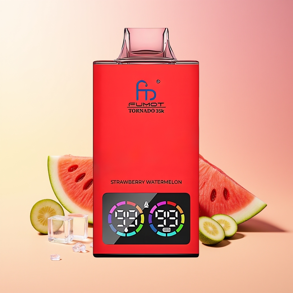 Fumot Tornado 35000 Vape Jagoda Lubenica Dual Mesh Coil E-liquid Indicator