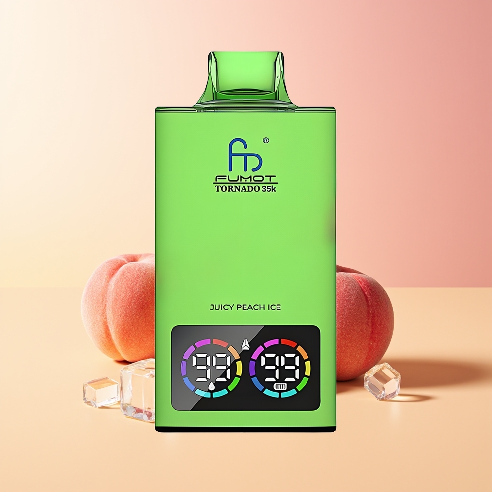 Fumot Tornado 35000 Vape Sočna Breskev Led z Dual Mesh Coil in 15ml E-juice