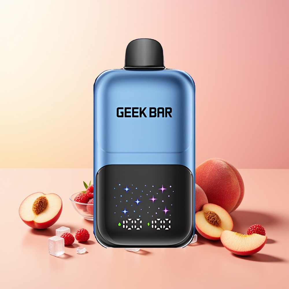 GEEK BAR 2GO 50000 Pofov Breskva & Jagode Interaktivni Velik Zaslon Dvojni Rezervoarji