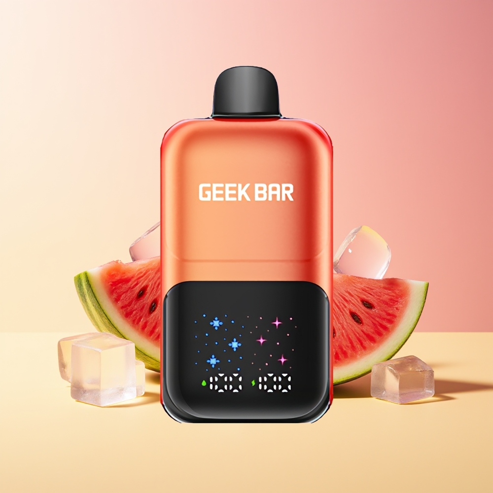 GEEK BAR 2GO 50000 Pofov Lubenica Mehurčki Gumi Led Interaktivni Velik Zaslon Dvojni Rezervoarji