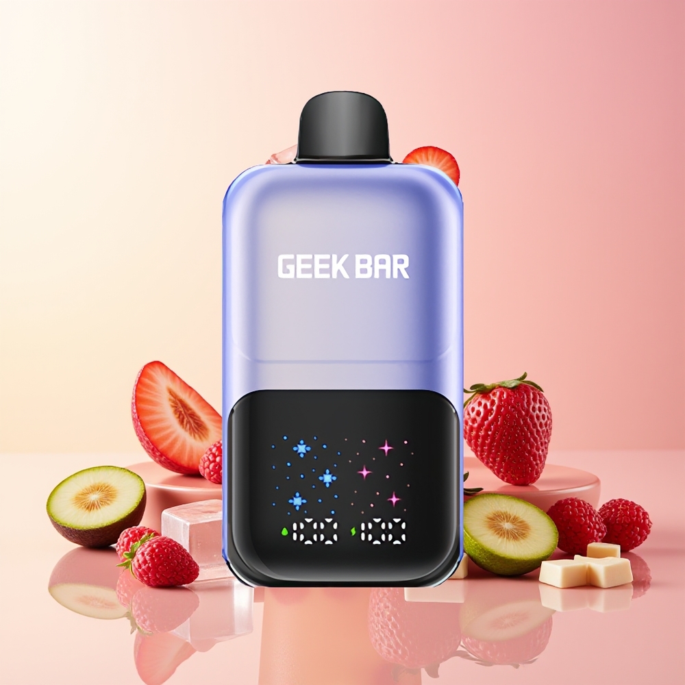 GEEK BAR 2GO 50000 Pufov Mešane Jagode Led 20ml Interaktivni Velik Zaslon 5% Nikotina