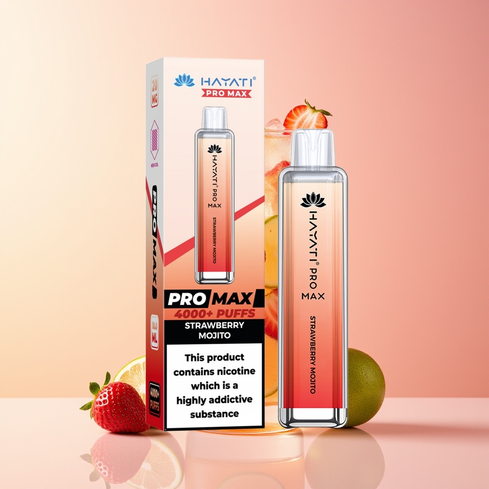 Hayati Pro Max 4000 Puffs Disposabilna Vapa Jagoda Mojito 5% Nikotina 1400mAh