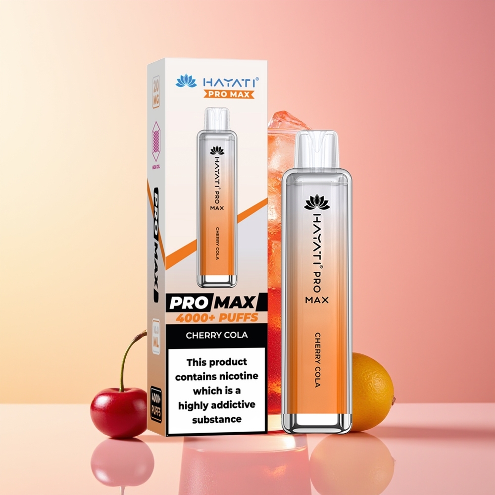 Hayati Pro Max 4000 Puffs Dispozabilna Vapa Češnjeva Kola 2% 1400mAh