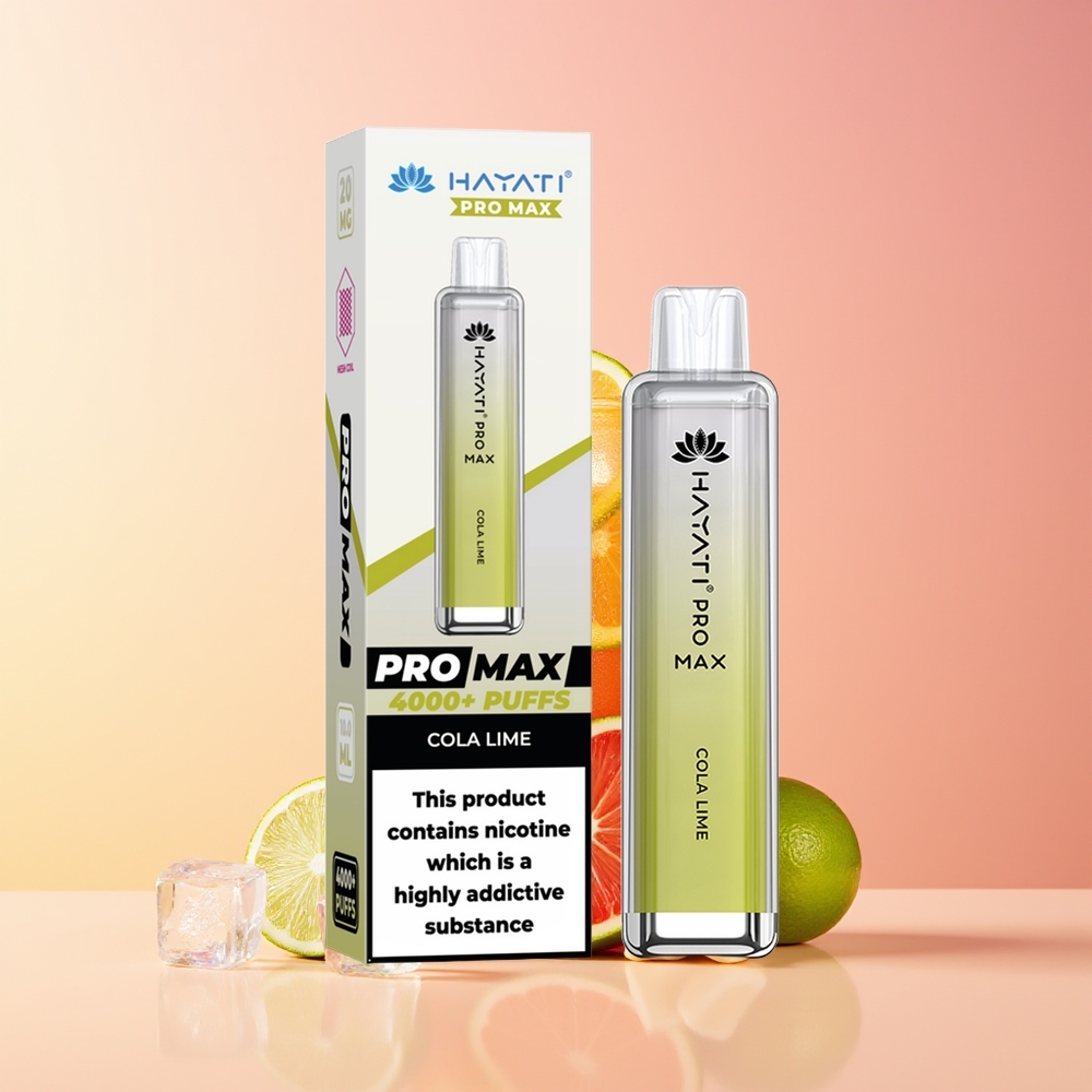 Hayati Pro Max 4000 Puffs Enkratna Vapa Kolaa Limeta 2% 1400mAh
