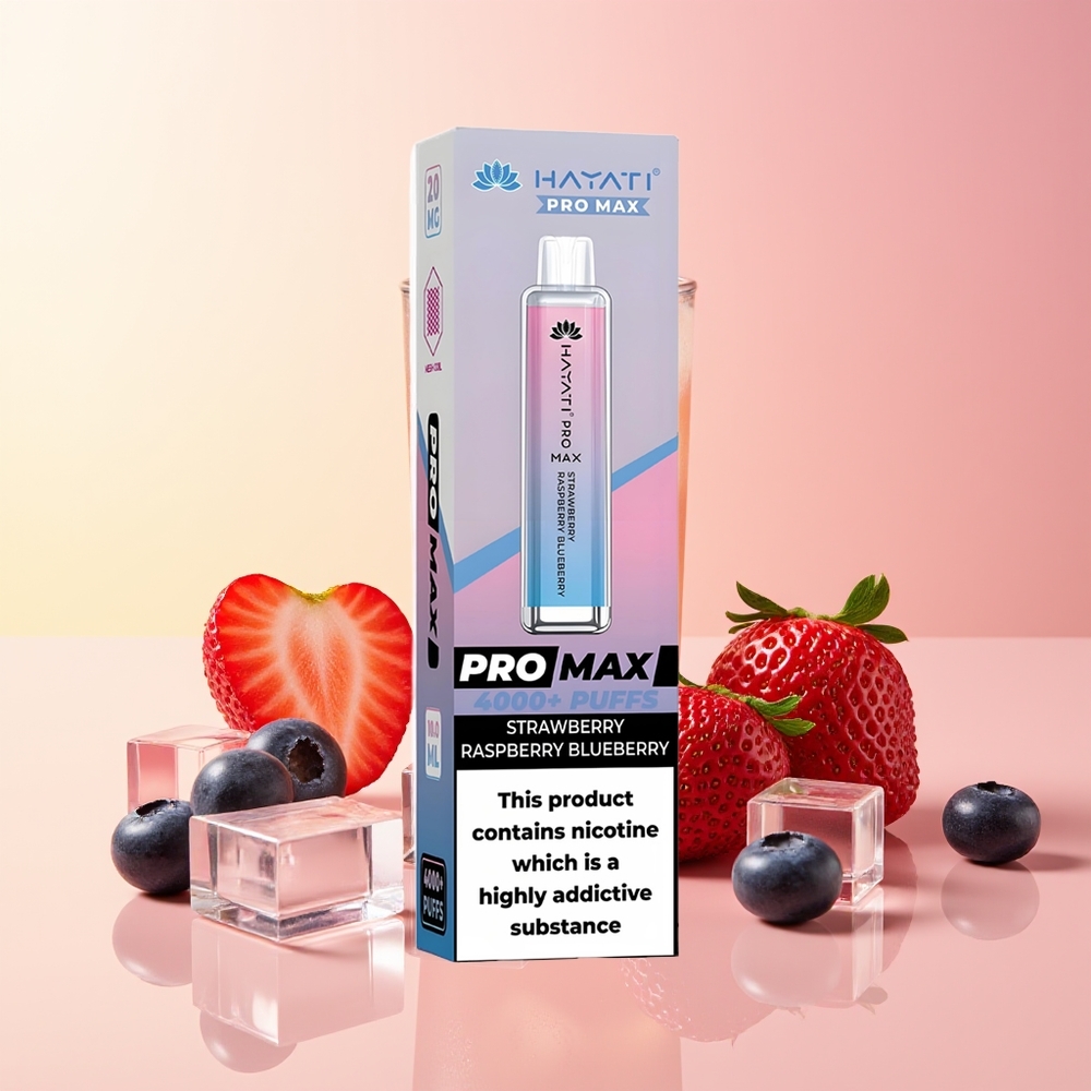 Hayati Pro Max 4000 Puffs Vape Jagoda Malina Borovnica Rechargeable 1400mAh