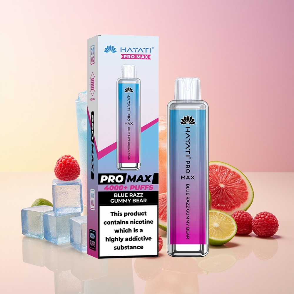 Hayati Pro Max 4000 Puffs Vape Modra Malina Gumi Medved 5% Nicotine 1400mAh