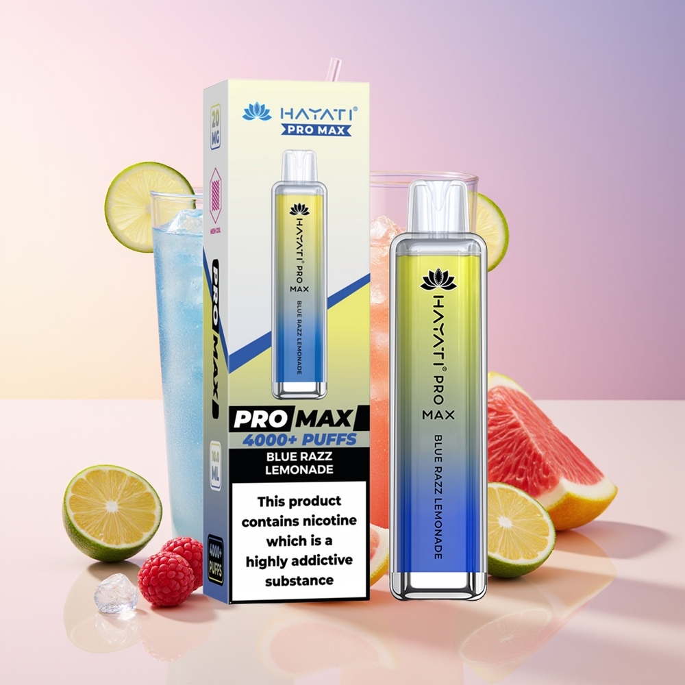 Hayati Pro Max 4000 Puffs Vape Modra Malina Limonada 2ml 10ml