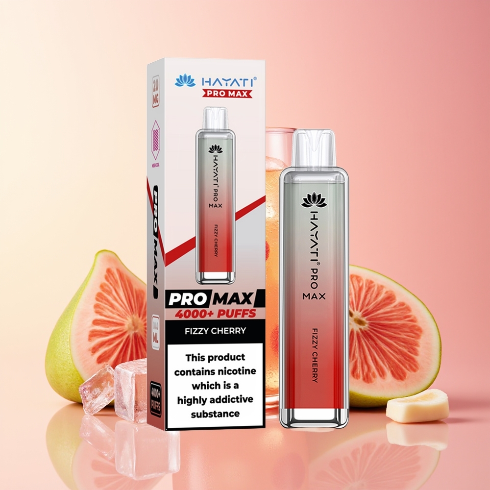 Hayati Pro Max 4000 Pufi Fizzy Češnja 5% Nikotina 1400mAh Baterija