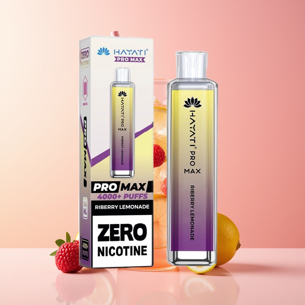 Hayati Pro Max 4000 Pufov Dispozabilna Vape Malina Limonada 2% Nikotin 1400mAh Baterija