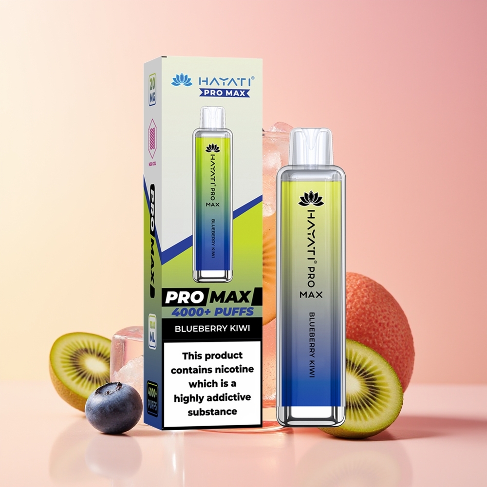 Hayati Pro Max 4000 Pufov Dispozabilni Vape Borovnica Kivi 5% Nikotina 1400mAh