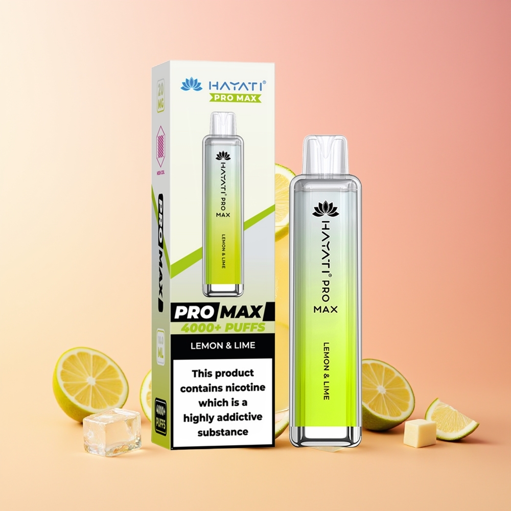 Hayati Pro Max 4000 Pufov Enkratna Vapa Limona & Limeta 2% Nikotina 1400mAh Baterija