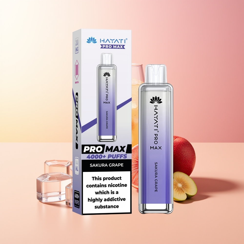 Hayati Pro Max 4000 Pufov Sakura Grozdje 5% Nikotina 1400mAh Baterija