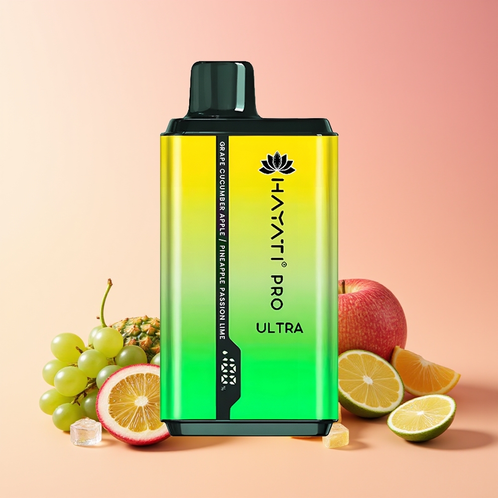 Hayati Pro Ultra 15000 Pofov Grozdje Kumare Jabolče Ananas Pasijonka Limeta 2x12ml 2%