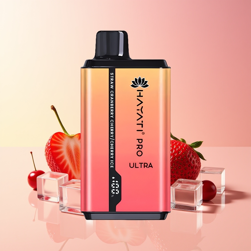Hayati Pro Ultra 15000 Puff Jagoda Brusnica Češnja Led