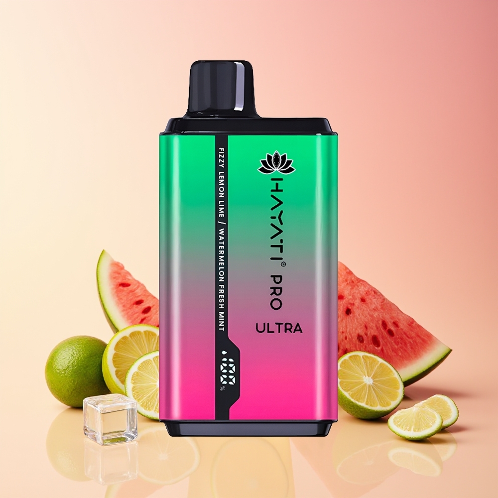 Hayati Pro Ultra 15000 Puffov Kombinacija Fizzy Limona & Lubenica Sveže Meta