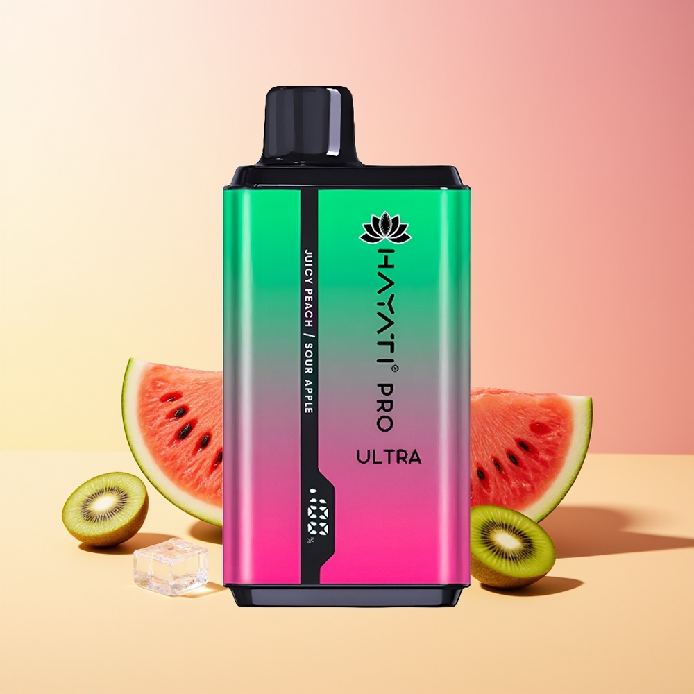 Hayati Pro Ultra 15000 Pufov Dispozabilna Vapa Lubenica Kivi Marelica 2 12ml 2%