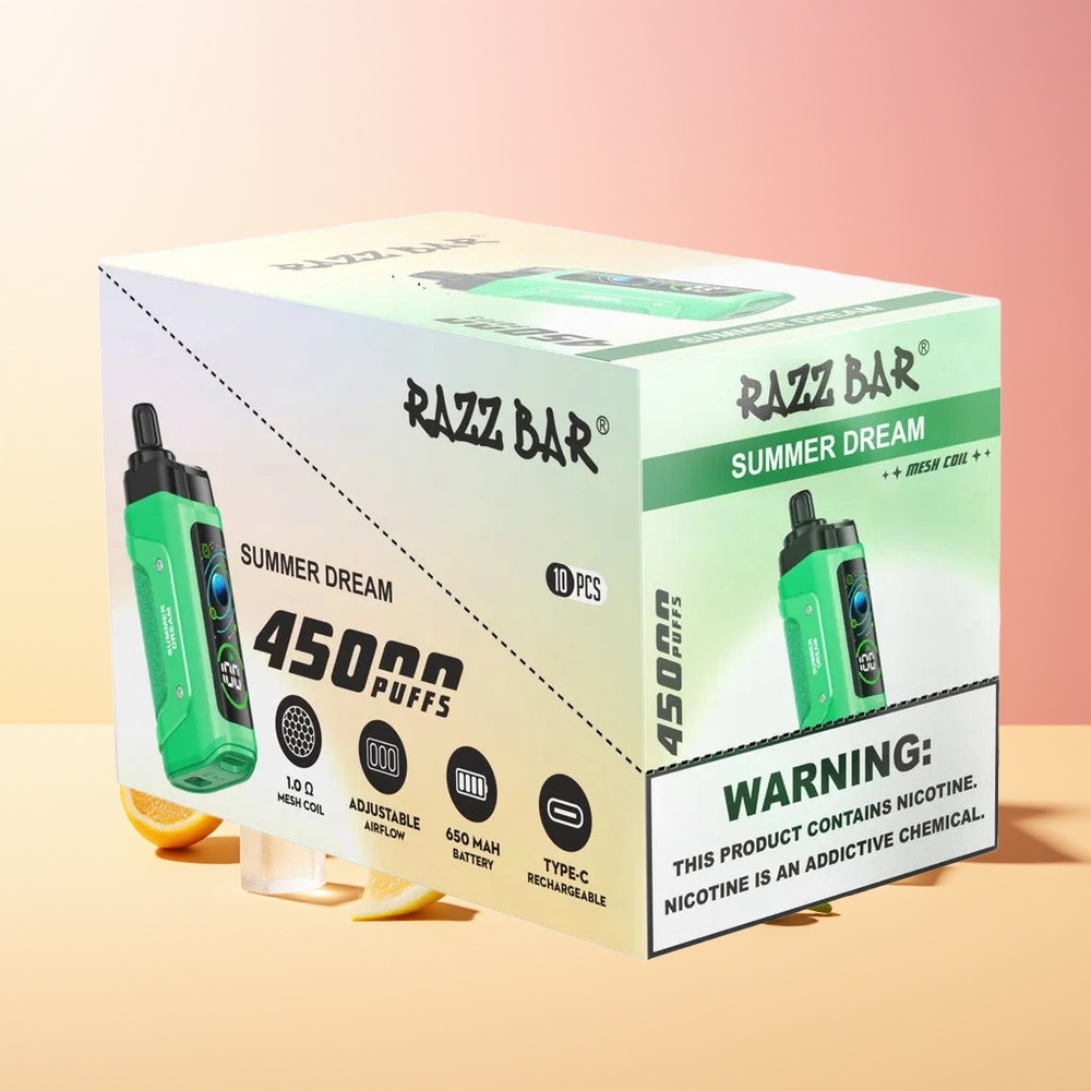 Razz Bar 45000 Puff Vape Poletna Sanja 1.0 Ohm Mesh Type-C