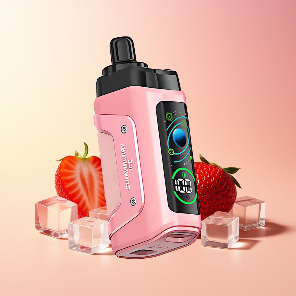 Razz Bar 45000 Puffov Dispozabilna Vapa Jagodni Led + 1.0 Ohm Mesh Coil & Tip-C Polnjenje