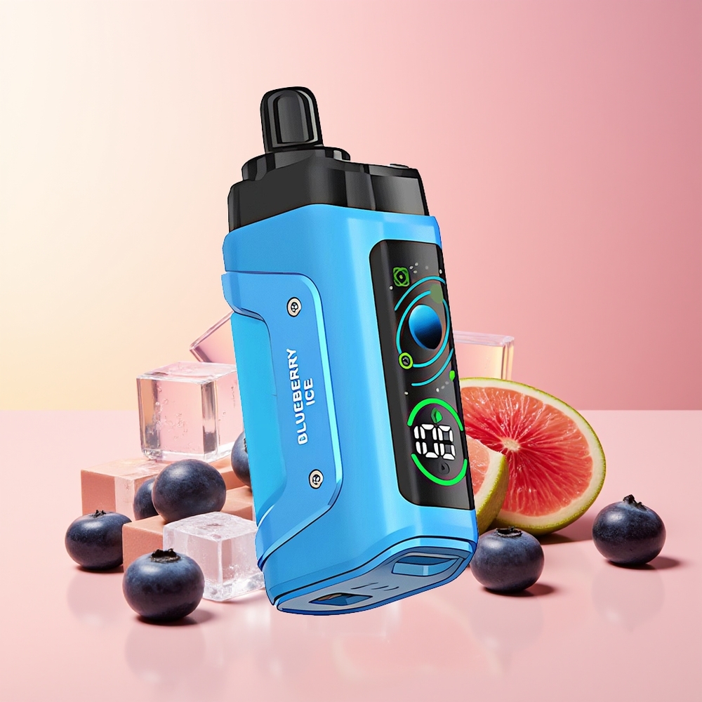 Razz Bar 45000 Puffov Vape Borovnica Led 1.0 Ohm Mesh Coil Type-C