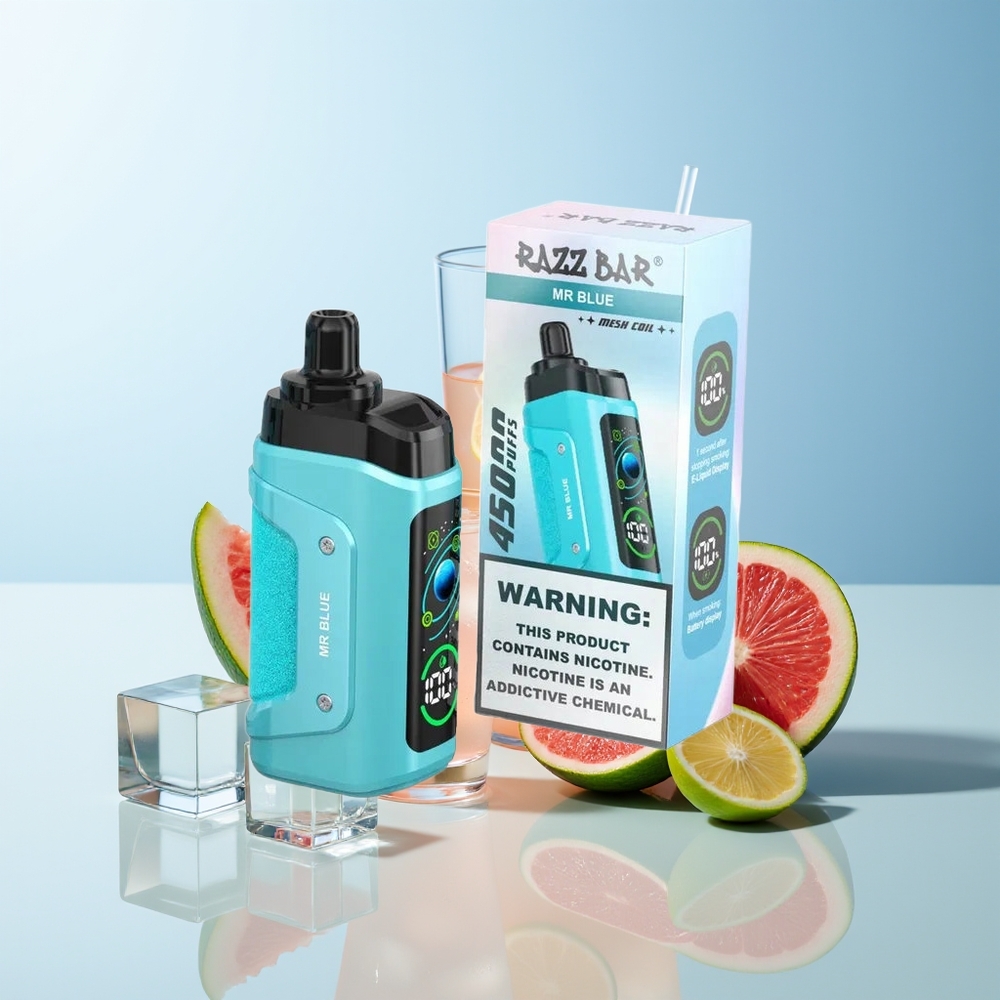 Razz Bar 45000 Pufi Vape Gostota Modra Mesh 1.0 Ohm