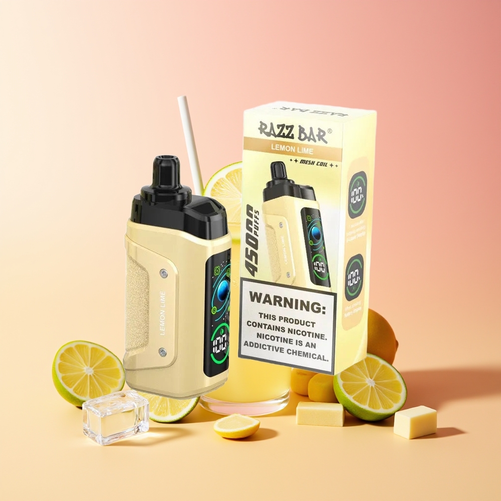 Razz Bar 45000 Pufi Vape Limeta Limona Zračni Tok 1.0 Ohm