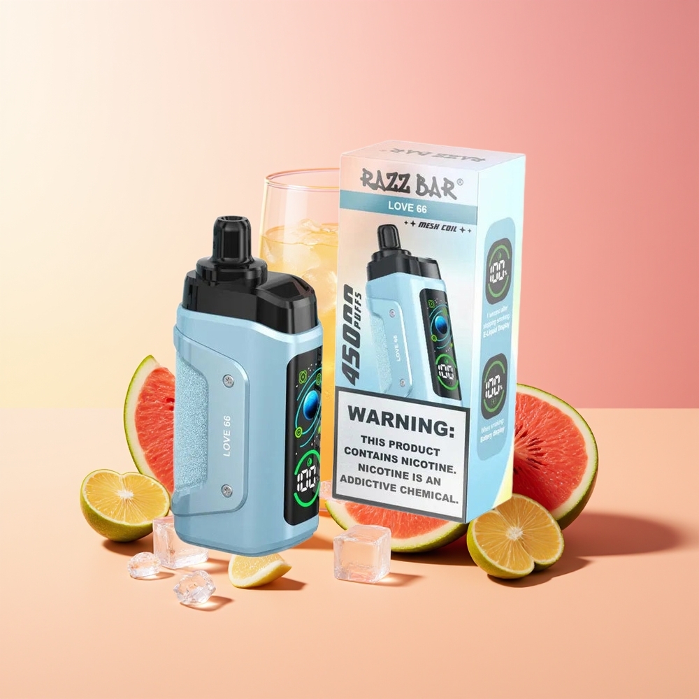 Razz Bar 45000 Pufi Vape Ljubezen 66 1.0 Ohm Mesh Coil Type-C Polnjenje